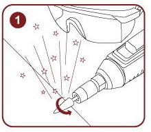 操作人員使用時火花圖1 작업자가 사용할 때 스파크 그림 1